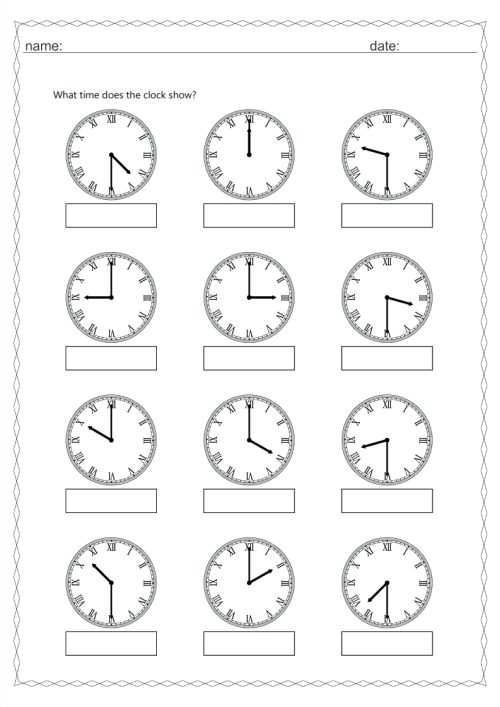 Roman numeral clock 30 min interval