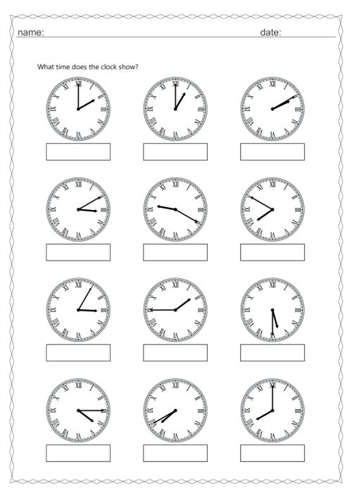 Roman numeral clock 5 min interval