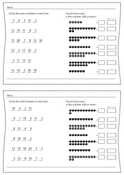 Identify odd and even numbers pack