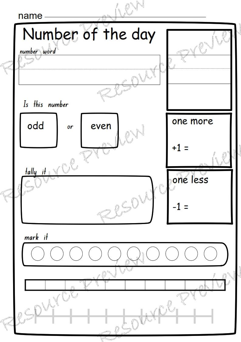 Number of the day to 10 template