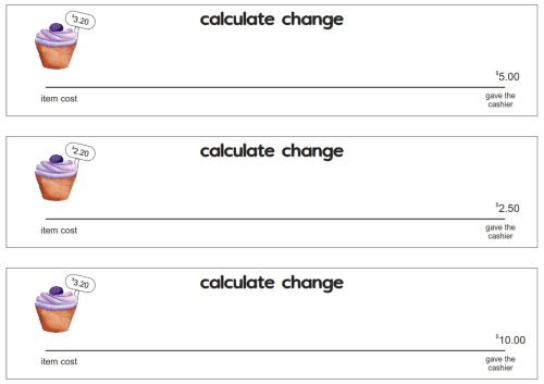 Calculate change on a number line $3.20